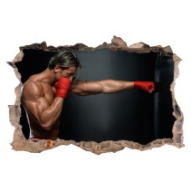 Vinilos 3d pared rota boxeo
